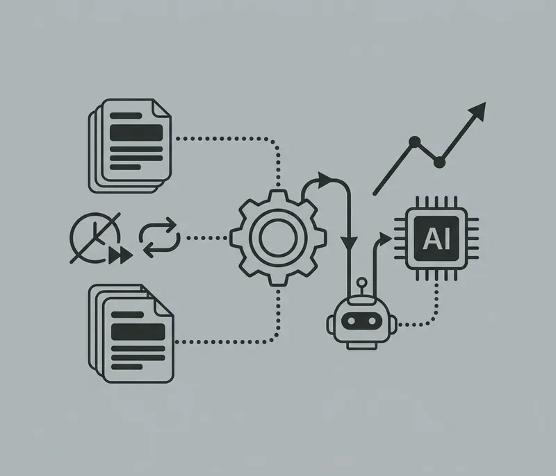 Abstract visual representing AI automation